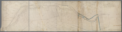 A-1945 Kaart van een gedeelte der polders, Stein, en Wilnes, op welke den Hoogen ban of IJsseldijk, gaan..., 1834
